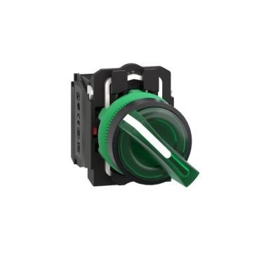 Schneider Start Buton Yeşil Işıklı  2 Konumlu 1NA+1NK 24V AC/DC