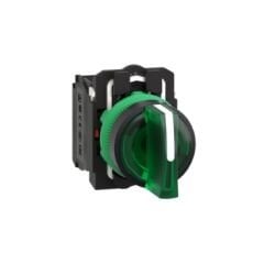 Schneider Mandal Buton Yeşil Işıklı  3 Konumlu 1NA+1NK 24V AC/DC