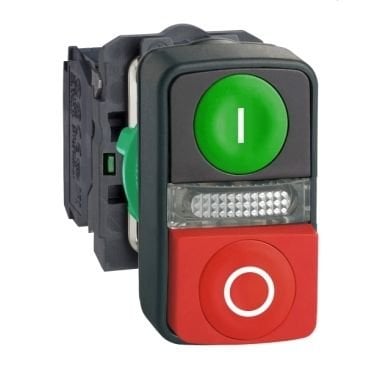 Schneider Start Stop İkiz Buton Ø22 1NA+1NK 24V