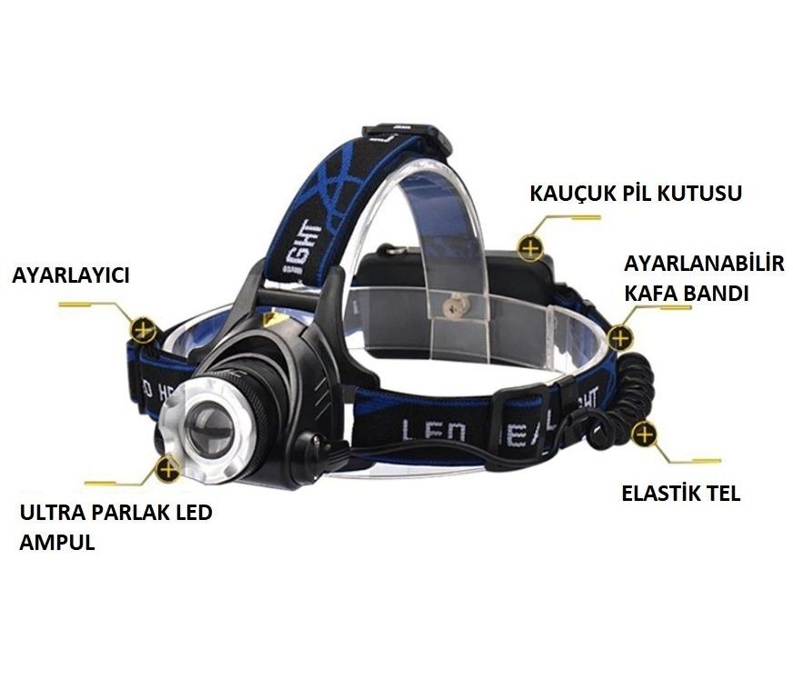 Cata POYRAZ Led Kafa Feneri 6400K Şarjlı
