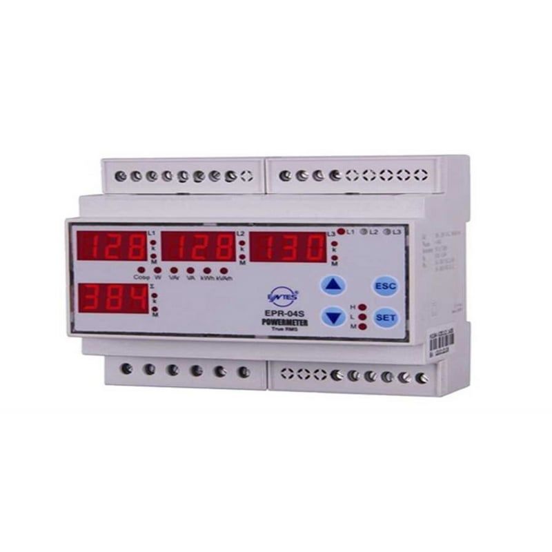 Entes Güç Ve Enerji ÖLçer LCD Ekran Haberleşmeli Raya Montaj EPR-04S-DIN