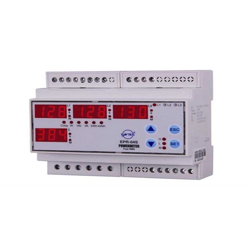 Entes Güç Ve Enerji ÖLçer LCD Ekran Haberleşmeli Raya Montaj EPR-04S-DIN