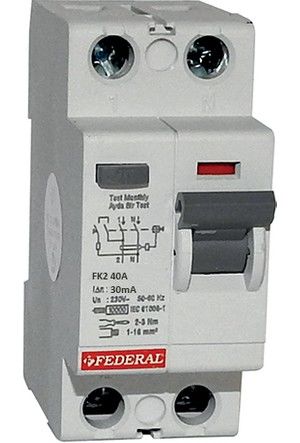 Federal Kaçak Akım Koruma 2*40A 30MA 10KA FK2E