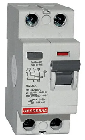 Federal Kaçak Akım Koruma 2*25A 300MA 10KA FK2E