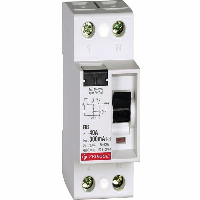 Federal Kaçak Akım Koruma 2*40A 300MA 10KA FK2E
