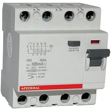 Federal Kaçak Akım Koruma 4*40A 300MA 10KA FK4E