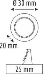 Helios Opto 1 W Sıva Altı Yuvarlak Spot  Saten Kasa HS 1206