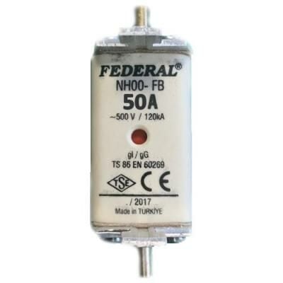Federal NH0 Bıçaklı Sigorta Buşonu Tek İntikatörlü 50A