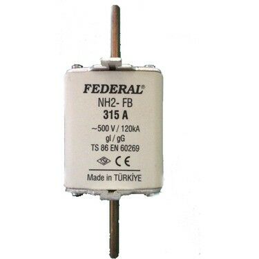 Federal NH2 Bıçaklı Sigorta Buşonu Tek İndikatörlü 315A