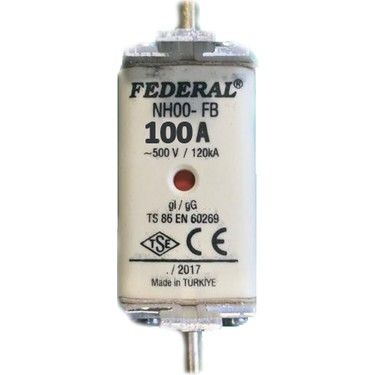 Federal NH0 Bıçaklı Sigorta Buşonu Çift İntikatörlü 100A