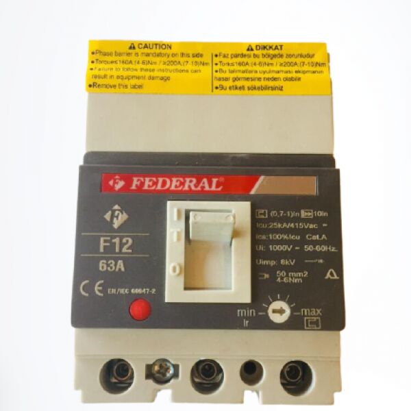Federal Termik Manyetik Şalter 3*63-80A 25KA Ayarlı F12