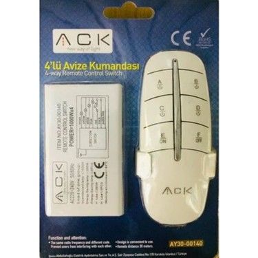 Ack 4 lü Avize Kumandası