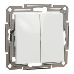 Schneider Asfora Beyaz Komütatör Modül + Kapak