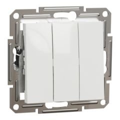 Schneider Asfora Beyaz Üçlü Anahtar Modül + Kapak
