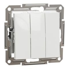 Schneider Asfora Beyaz Üçlü Anahtar Modül + Kapak