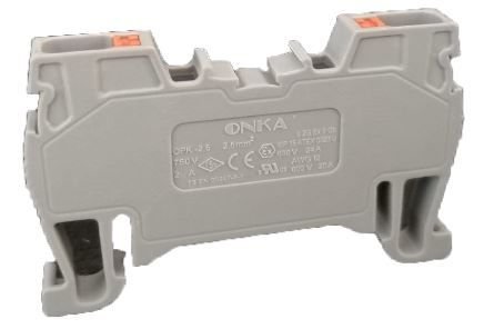 Onka OPK Ray Klemens 2,5MM Gri 2 Giriş 2 Çıkış  (1252)