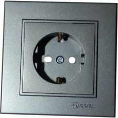 Makel Karea Siyah Çocuk Korumalı Topraklı Priz Modül+Kapak